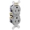 Leviton Straight Blade Receptacle, 5-20R, 20 A, 125V AC, 2 Pole, 3 Wire, Flush Mount, Single, Gray CR20-GY - alternate 1