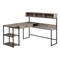 Homeroots 59" Taupe and Black L Shape Computer Desk 333395 - alternate 1