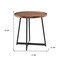 Homeroots 21.66" X 21.66" X 22.05" Round Side Table In American Walnut And Black 370460 - alternate 4