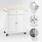 Crosley Compact Wood Top Kitchen Cart KF30021EWH - alternate 6