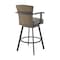 Homeroots 40" Charcoal Metal Swivel Outdoor Counter Height Bar chair with Footrest 571168 - alternate 4