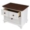 Homeroots 28" White And Walnut Brown Wood Two Drawer Nightstand 653107 - alternate 3