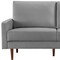 Homeroots 69" Gray Velvet Sofa With Dark Brown Legs 543715 - alternate 5