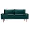 Homeroots Teal Contemporary Velvet Sofa with Side Pockets 473447 - alternate 5
