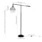 Homeroots 58" Black Swing Arm Floor Lamp With Clear Glass Dome Shade 523579 - alternate 4