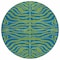 Homeroots 8' Green And Teal Blue Round Animal Print Washable Indoor Outdoor Area Rug 600674 - alternate 4