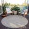 Homeroots 8' Taupe And Ivory Round Geometric Washable Indoor Outdoor Area Rug 612150 - alternate 4