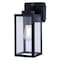 Vaxcel Lombard 1 Light Dusk to Dawn Black Outdoor Wall Lantern, Integrated GFCI Outlet T0786 - alternate 1