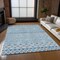 Homeroots 5' X 8' Sky Blue And Denim Blue Quatrefoil Washable Indoor Outdoor Area Rug 583241 - alternate 5