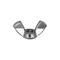 Auveco 10-24 Wing Nut 18-8 Stainless Steel, 25PK 13256 - alternate 1