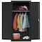 Sandusky Lee Wardrobe Storage Cabinet, 72 in H, 36 in W, 24 in D, Recessed, Keyed, Black, 1 Shelves EAWR362472-09 - alternate 6