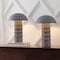 Jonathan Y Cremini 17.5" Modern Minimalist Plaster-Look Ribbed Mushroom Resin Cylinder LED Table Lamp, Gra, 2PK JYL9204B-SET2 - alternate 7