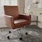 Martha Stewart Zaya Upholstered Office Chair in Saddle Brown/Polished Nickel CH-240230-1-BR-MS - alternate 5