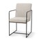 Homeroots Beige and Black Upholstered Cushion And Metal Dining Arm Chair 605663 - alternate 5