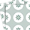 Homeroots 7" x 7" Light Sage And White Circle Flower Peel and Stick Removable Tiles 400428 - alternate 2
