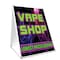 Signmission Vape Shop Lowest Prices Around, 36 Inch x 24 Inch A-frame Yard Sign, Plastic Sign SBC-2436-Vape Shop Lowest Prices Around - alternate 1