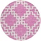 Homeroots 8' Blush And Ivory Round Geometric Washable Indoor Outdoor Area Rug 593752 - alternate 7