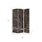 Homeroots 72" Gray Canvas Folding Three Panel Screen Room Divider 274659 - alternate 5
