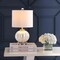 Jonathan Y Pearl 17.5" Glass/Crystal LED Table Lamp, White/Brass Gold JYL2076B - alternate 4