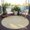 Homeroots 8' Wheat And Ivory Round Geometric Washable Indoor Outdoor Area Rug 600788 - alternate 4
