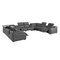 Homeroots Dark Gray Italian Leather Power Reclining U Shaped Twelve Piece Corner Sectional With Console 632556 - alternate 8