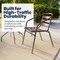 Flash Furniture Lila 23.75in Round Glass Top Metal Table with 2 Bronze Aluminum Slat Stack Chairs TLH-071RD-017CBZ2-GG - alternate 9