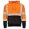 Dome75 Hi-Vis Pullover Hoodie, ANSI/ISEA 107-2020 Class 3, Polyester, Hi-Vis Orange/Black Bottom, SM DHP1632 - alternate 1