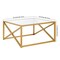 Homeroots 32" Gold Glass And Steel Square Coffee Table 520960 - alternate 4