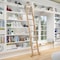 Quiet Glide 8.06 ft. Red Oak Sunburst Wheel Brushed Satin Brass Rolling Ladder, 12 ft. Rail QG.210-8RO-12-H.06B - alternate 1