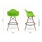 Homeroots 28" Green And Brown Heavy Duty Plastic And Solid Wood Low Back Counter Height Bar Chair 520678 - alternate 5