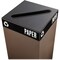 Safco Public Square 25 gal, 42 gal Slot Lid, Flat Black, metal, 1 Openings 15 in W/Dia 2987BL - alternate 1