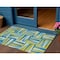 Homeroots 3' X 5' Teal Blue Green And Ivory Geometric Washable Indoor Outdoor Area Rug 598304 - alternate 1