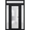 Vdomdoors Front Exterior Prehung FiberGlass Door Frosted Glass / Manux 8102 Matte Black / 2 Sidelight and Tra MANUX8102EXD-BLK-W14+36+14 x H80+14-LH - alternate 1