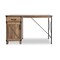 Homeroots 47" Oak Wood Wall Mounted Trestle Writing Desk 568265 - alternate 1
