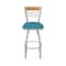 Holland Bar Stool Co Eleanor 30in Swivel Bar Stool with Anodized Nickel Finish, Medium Back and Graph Tidal Seat 880 - alternate 7