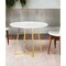 Homeroots 39" White And Gold Rounded Iron Pedestal Base Dining Table 486023 - alternate 3