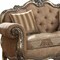 Homeroots 69in Brown And Platinum Damask Chesterfield Loveseat 347290 - alternate 4
