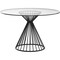 Homeroots 47" Clear And Black Rounded Glass And Iron Pedestal Base Dining Table 370721 - alternate 1