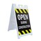 Signmission Open During Construction, A-Frame & 2 Decals Installed, Heavy-Duty Plastic Frame SBHD-D-2436-Open During Construction - alternate 1