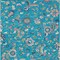 Homeroots 3' X 5' Teal Blue Ivory And Pink Floral Washable Indoor Outdoor Area Rug 597848 - alternate 3
