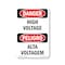 Signmission OSHA Danger Sign, 14" Height, Rigid Plastic, High Voltage Bilingual, 1014-VPR-1327 OS-DS-P-1014-VPR-1327 - alternate 1
