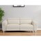 Homeroots 83" Beige Italian Leather USB Reclining Sofa With Silver Legs 482208 - alternate 2