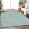 Homeroots 3' X 5' Teal Blue And Silver Geometric Washable Indoor Outdoor Area Rug 594509 - alternate 4