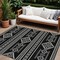 Homeroots 9' X 12' Black And Ivory Southwestern Washable Indoor Outdoor Area Rug 593652 - alternate 1