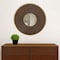 Homeroots 32" Brown And Gold Round Wood And Metal Framed Accent Mirror 485112 - alternate 5