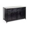 Homeroots Solid Iron Black Body White Marble Top Kitchen Island With 4 Drawer 380614 - alternate 4