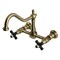 Kingston Brass Two-Handle Wall Mount Bridge Kitchen Faucet, Antique Brass KS1243PKX - alternate 1