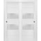 Sartodoors Sliding Closet Frosted Glass 2 lites Bypass Doors 48 x 80 inches, Lucia 4010 White Silk, Sturdy Rai LUCIA4010DBD-WS-48 - alternate 1