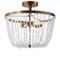 Jonathan Y Georgian 15" Stone/Metal LED Flush Mount, Antique Gold / White JYL9021A - alternate 1