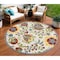 Homeroots 8' Ivory Green Red And Yellow Round Floral Indoor Outdoor Area Rug 546674 - alternate 4